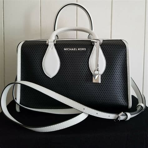 black and white mk purse